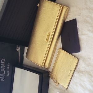 Prada Medium Sized Gold Wallet